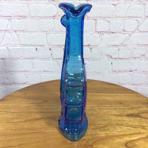 Vintage Imperial Glass Blue Violin Cello Vase - Picture 5 of 8